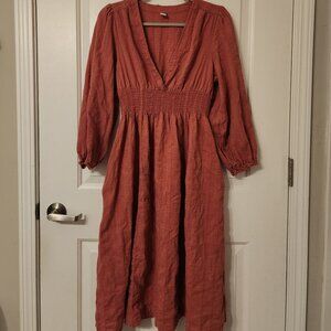 Pink Old Navy V-neck Midi Dress size M petite